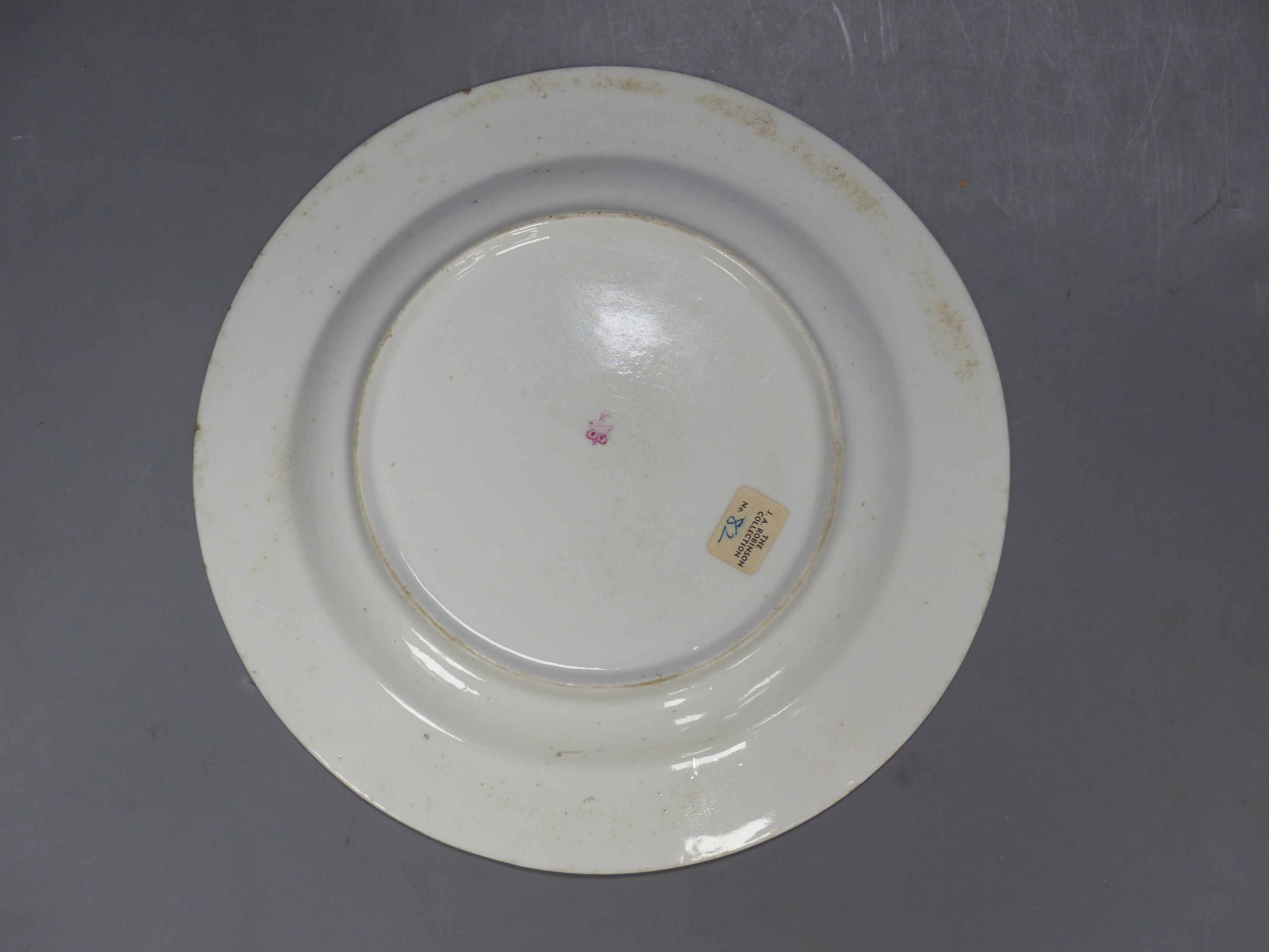A Crown Derby plate painted with birds, c.1810, diameter 24.5cm